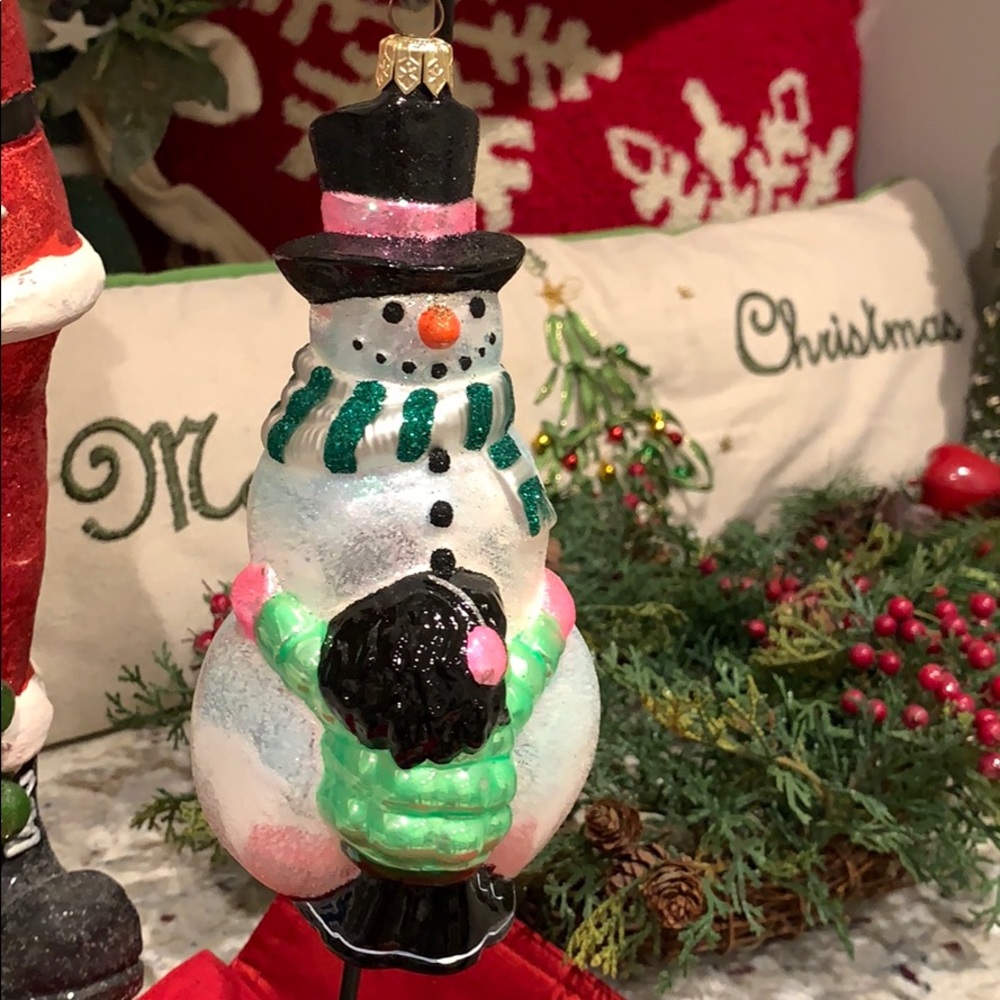 Kurt Adler Polonaise Frosty Snowman Glass Ornament